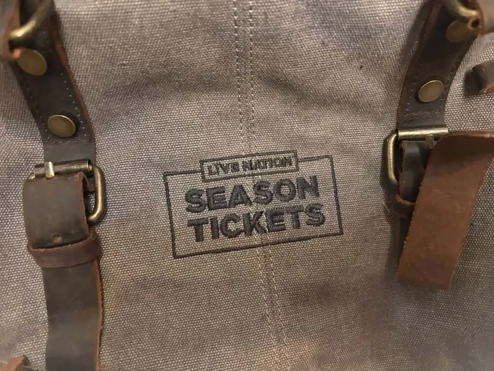 Hudson Cole Live Nation Season Tickets Canvas and Leather Duffle Bag Weekender